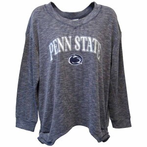 women's crew ribbed v-neck long sleeve with Penn State and Athletic Logo